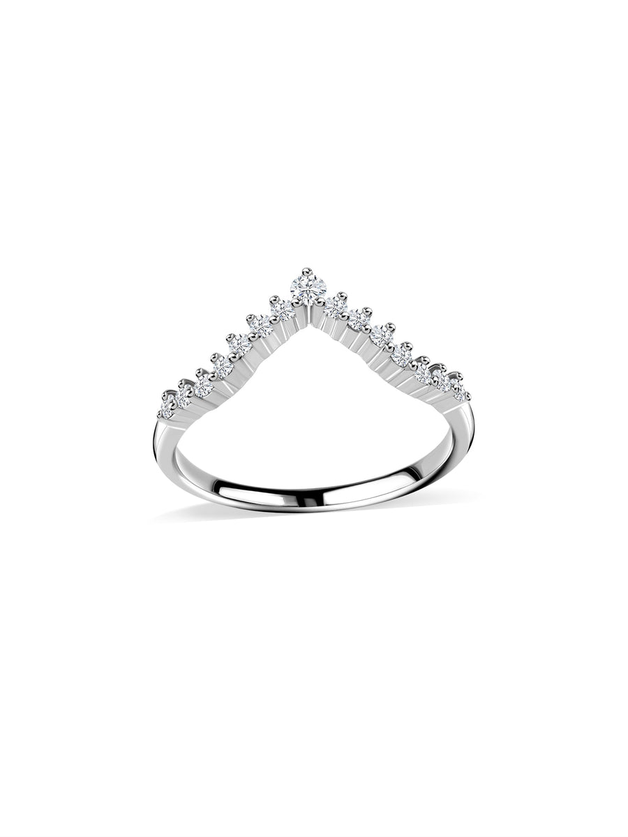 Sparkle Curve Lab Grown Diamond Chevron Gold Ring
