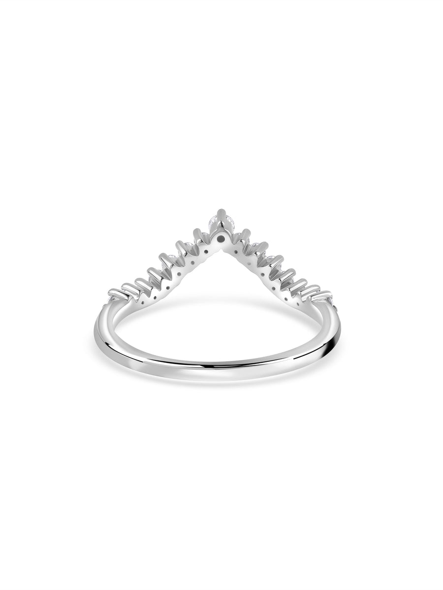 Sparkle Curve Lab Grown Diamond Chevron Gold Ring