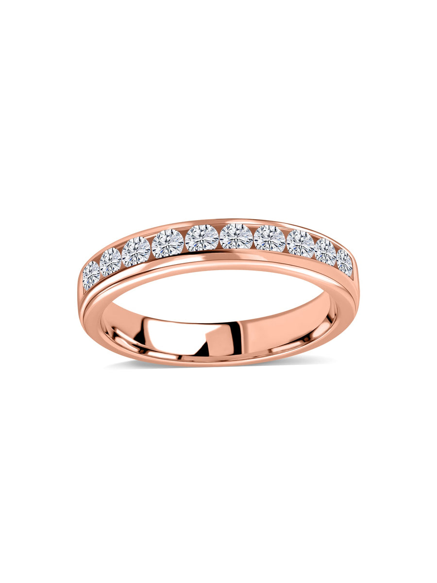 Radiant Line Lab Grown Diamond Gold Band Ring