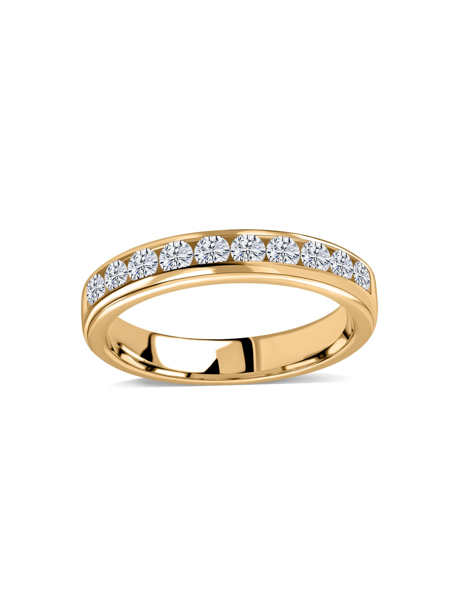 Radiant Line Lab Grown Diamond Gold Band Ring