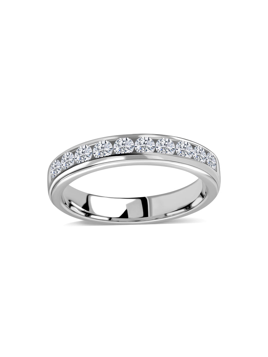 Radiant Line Lab Grown Diamond Gold Band Ring