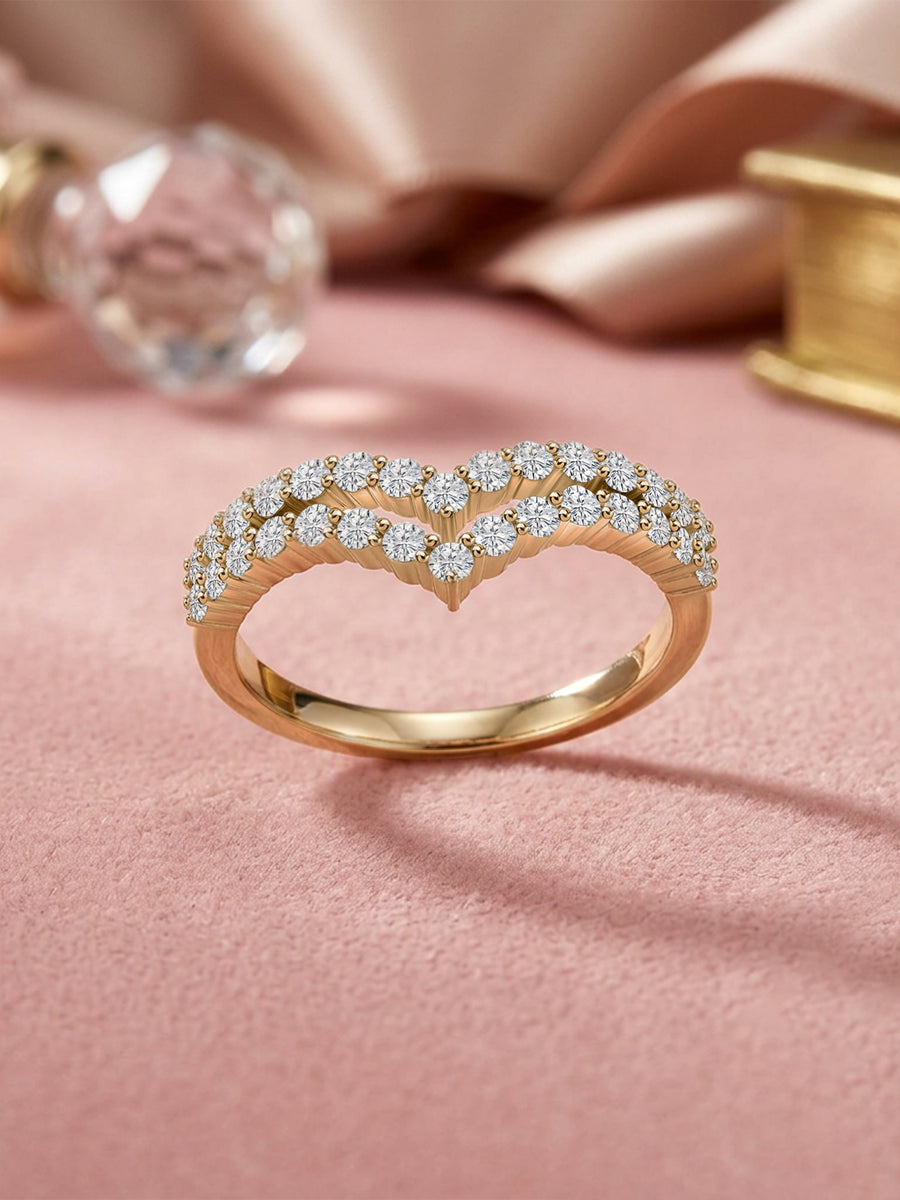 Heartshine Curve Lab Grown Diamond Gold Ring