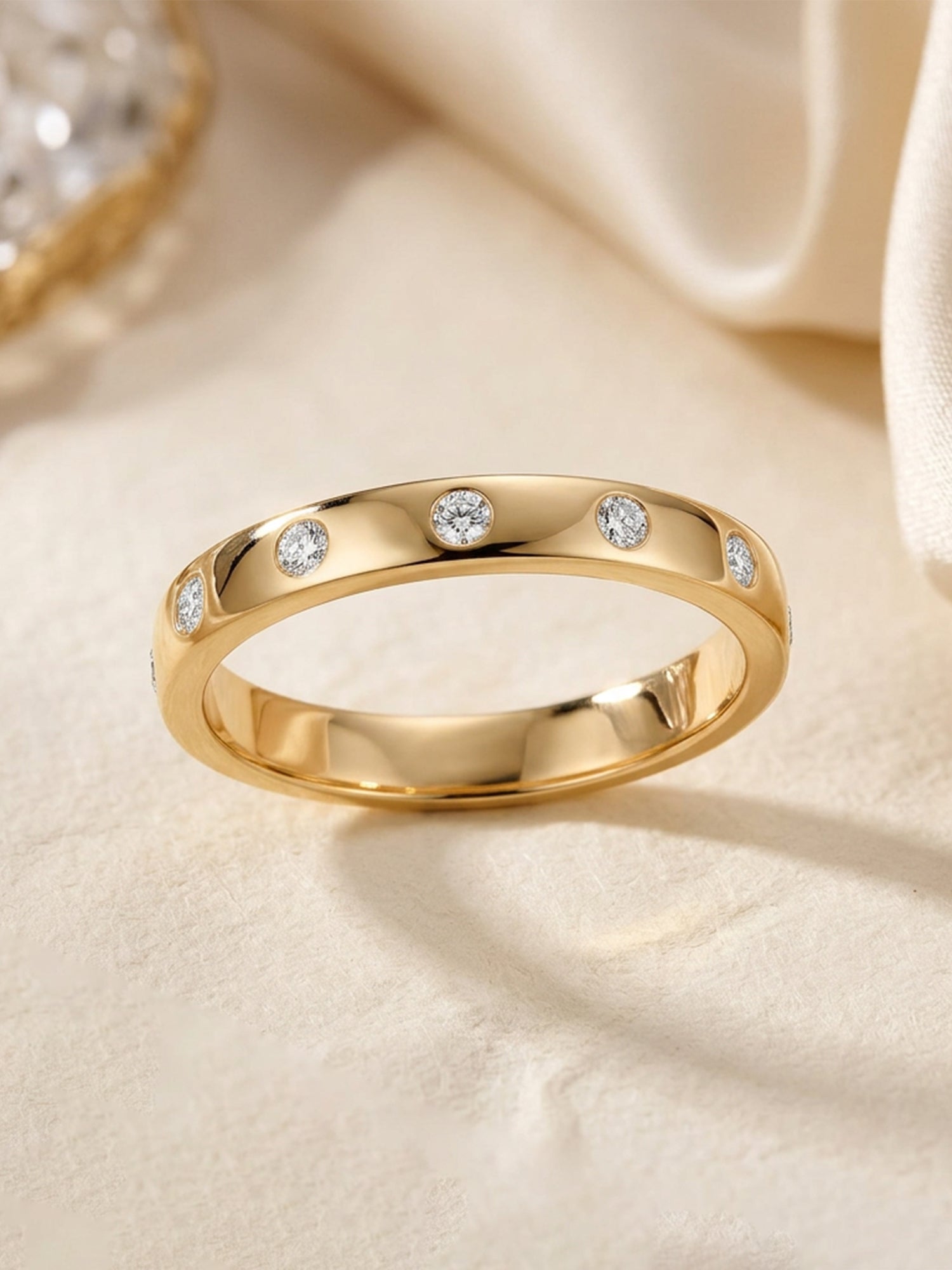 Pure Shine Bezel Lab Grown Diamond Gold Ring