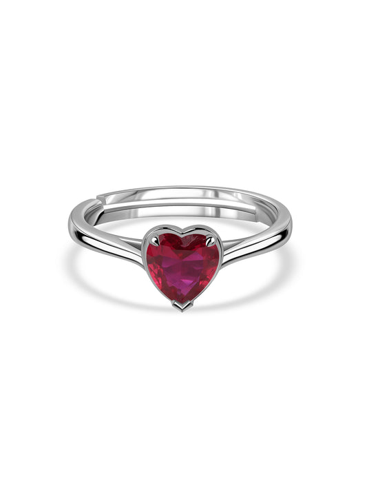 Eternal Romance Red Heart CZ Ring