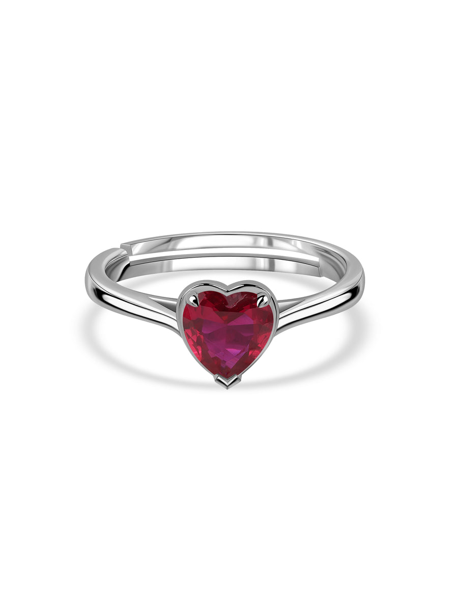 Eternal Romance Red Heart CZ Ring