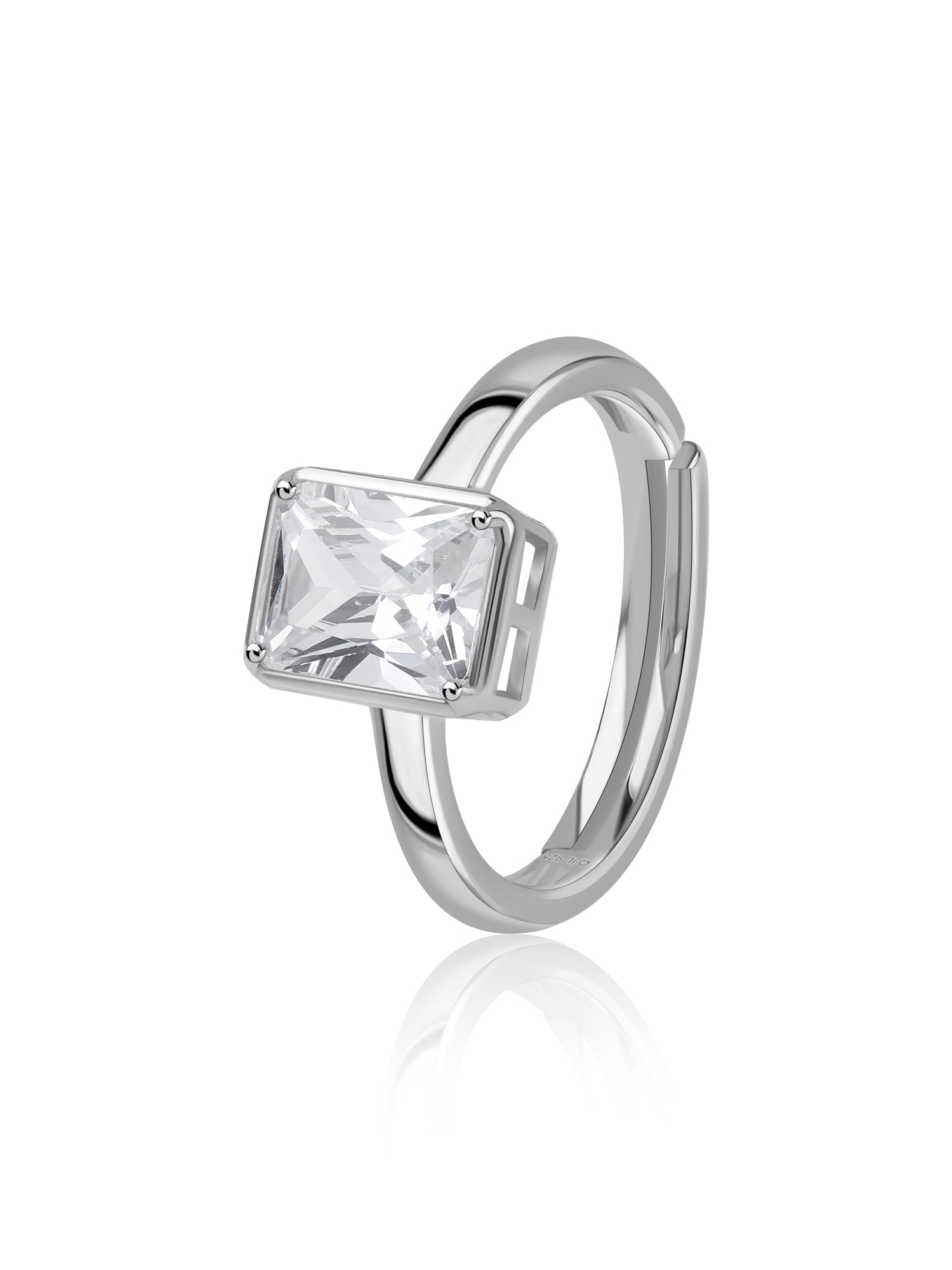 Classic Octagon Shine Silver Ring