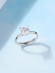 Signature Square Sparkle Silver Ring