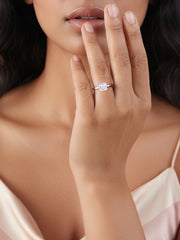 Signature Square Sparkle Silver Ring