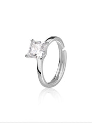Signature Square Sparkle Silver Ring