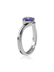 Silver Tanzanite CZ Pear Ring