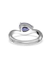 Silver Tanzanite CZ Pear Ring