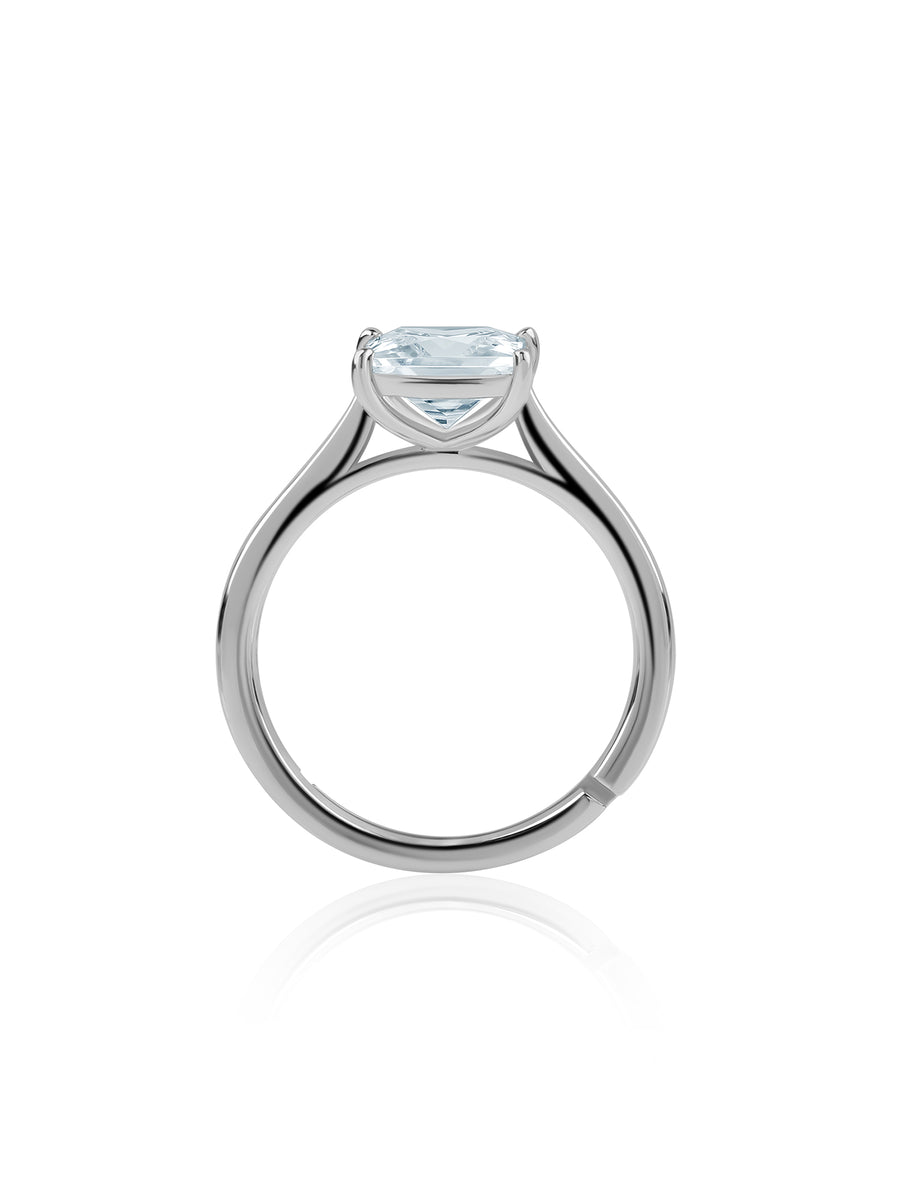 Radiant Princess Solitaire Silver Adjustable Ring