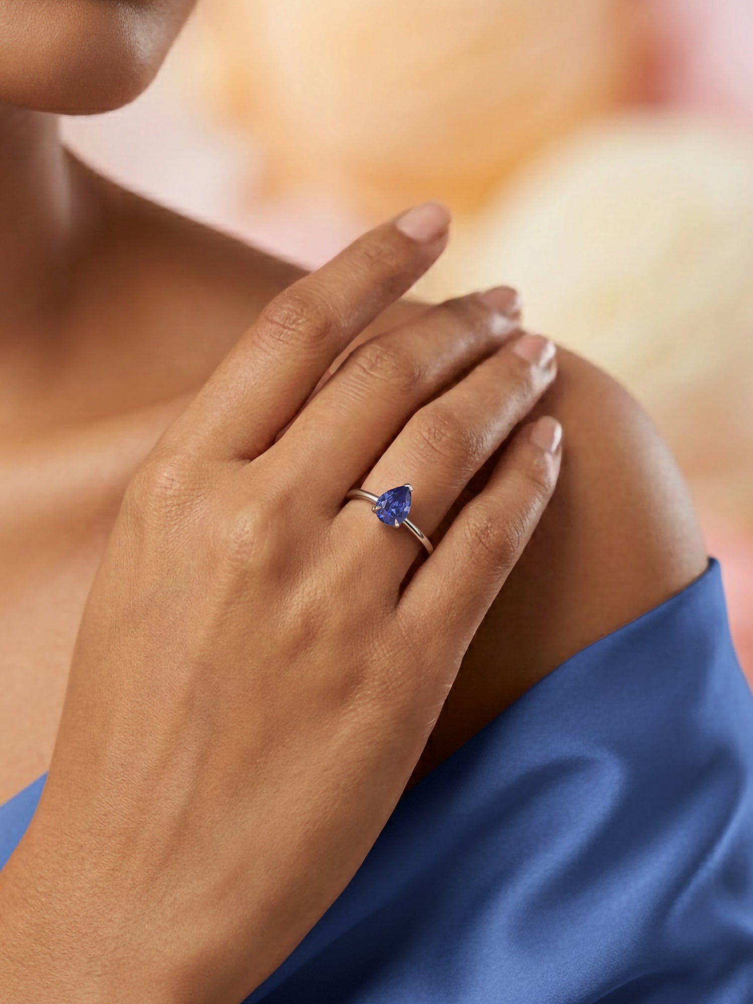 Tanzanite Teardrop Silver Elegance Ring