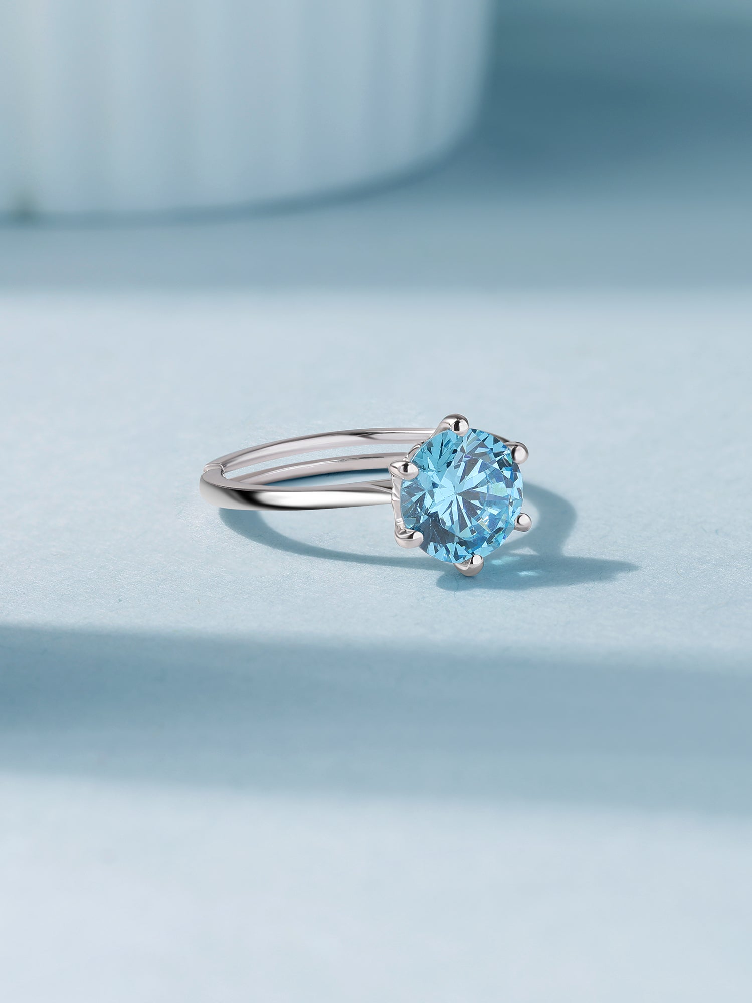Ocean Blue Topaz Silver Ring