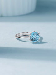 Ocean Blue Topaz Silver Ring