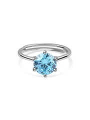 Ocean Blue Topaz Silver Ring