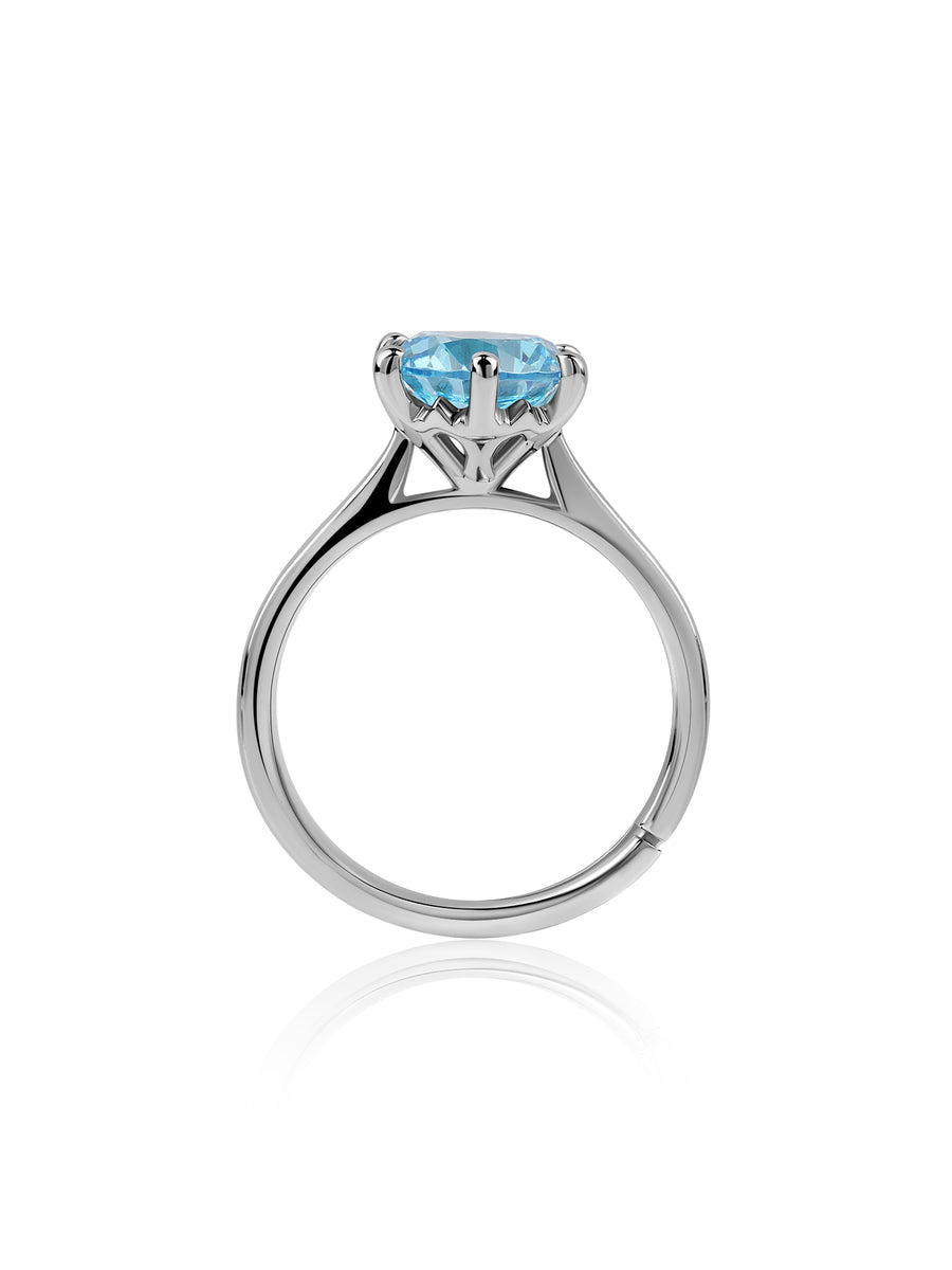 Ocean Blue Topaz Silver Ring