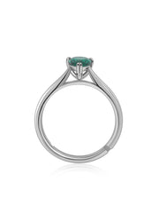 Green Drop Silver Ring