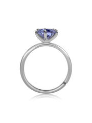 Midnight Droplet Silver Adjustable Ring