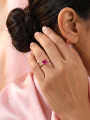 Crimson Royale Silver Adjustable Ring