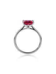 Crimson Royale Silver Adjustable Ring