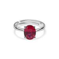 Crimson Charm Silver Ruby CZ Ring