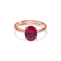Crimson Charm Ruby CZ Rose Gold Plated Ring