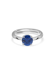 Midnight Blue Glow Silver Ring
