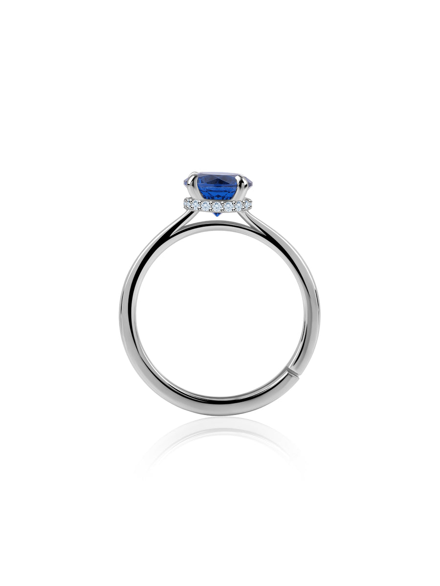 Midnight Blue Glow Silver Ring