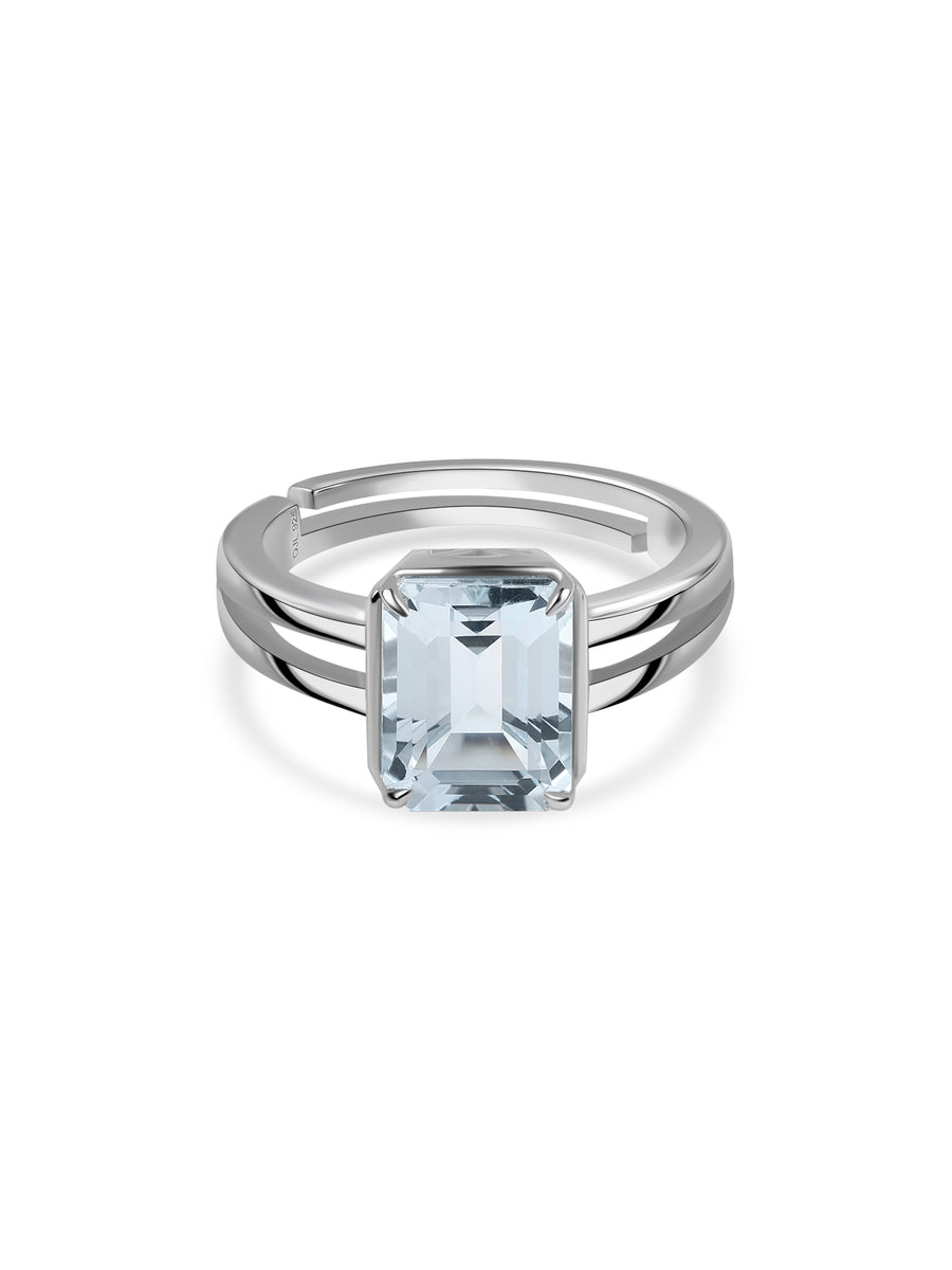 Sky Whisper Silver Blue Topaz Ring