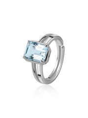 Sky Whisper Silver Blue Topaz Ring