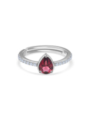 Rosé Dew Silver Rhodolite Ring