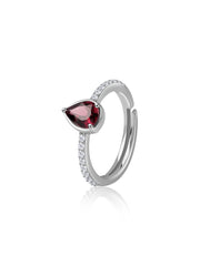Rosé Dew Silver Rhodolite Ring