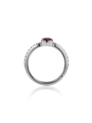 Rosé Dew Silver Rhodolite Ring