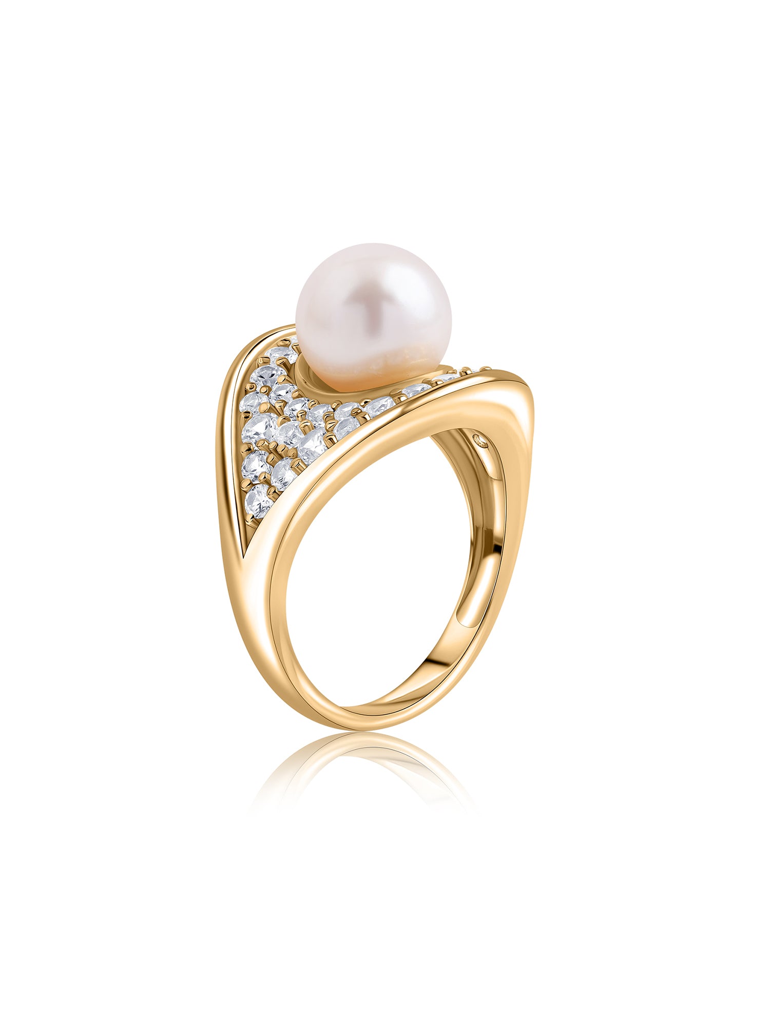 Royal Pearl Cocktail Silver Ring