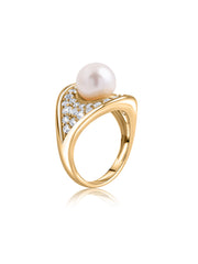 Royal Pearl Cocktail Silver Ring