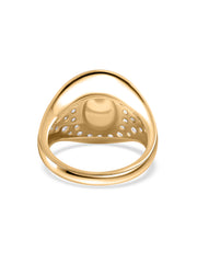 Royal Pearl Cocktail Silver Ring