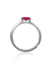 Heart Ruby Silver Ring