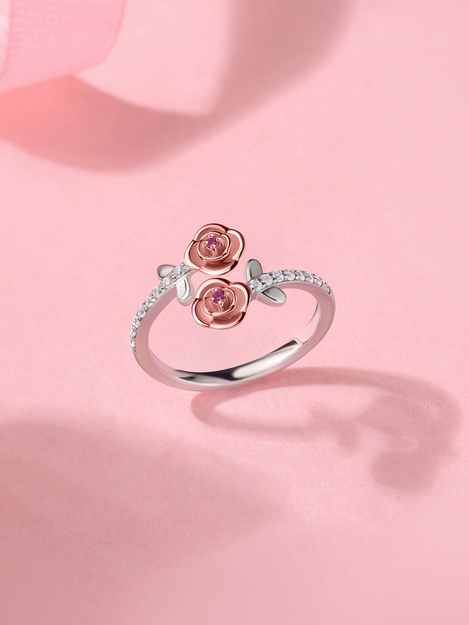 Forever Bloom Rose Silver Ring For Valentine Day