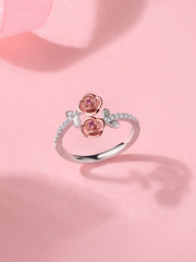 Forever Bloom Rose Silver Ring For Valentine Day