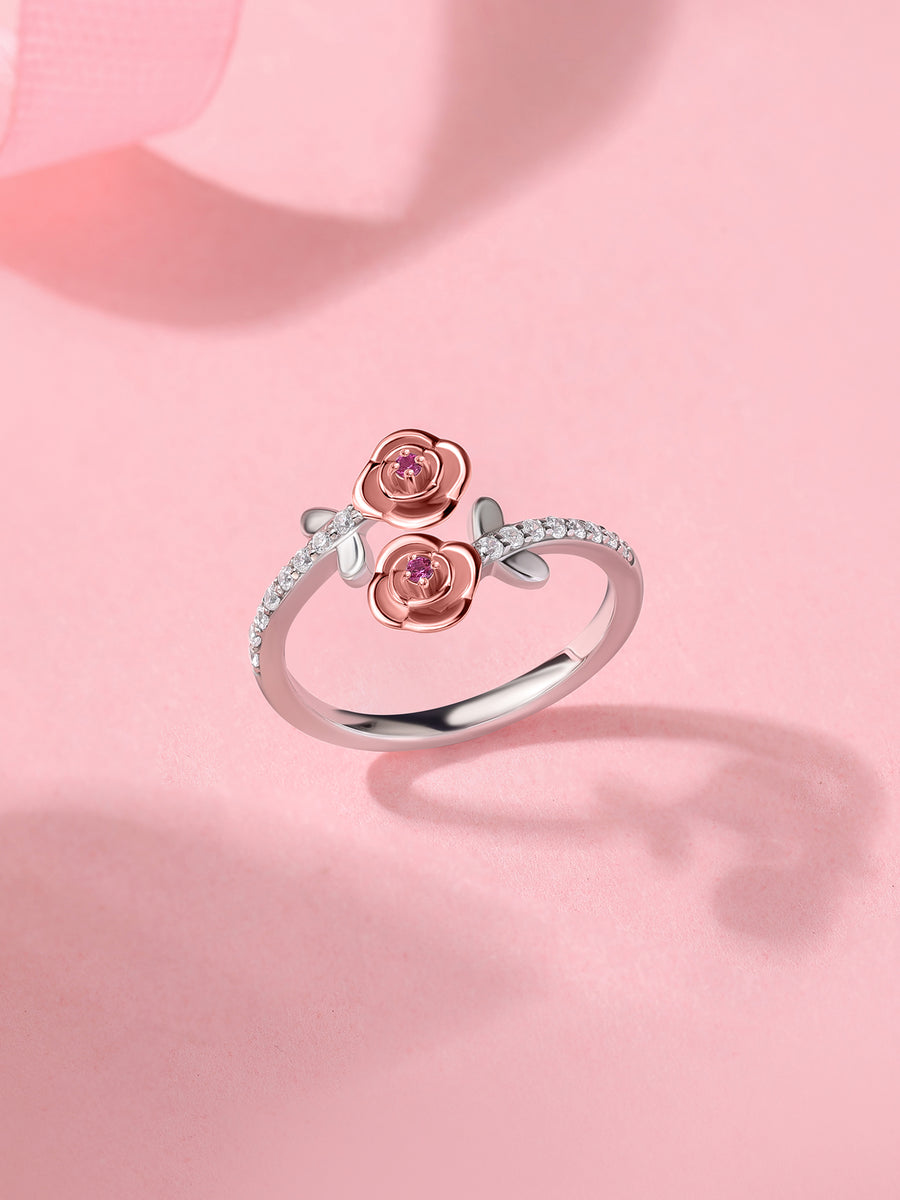 Forever Bloom Rose Silver Ring For Valentine Day