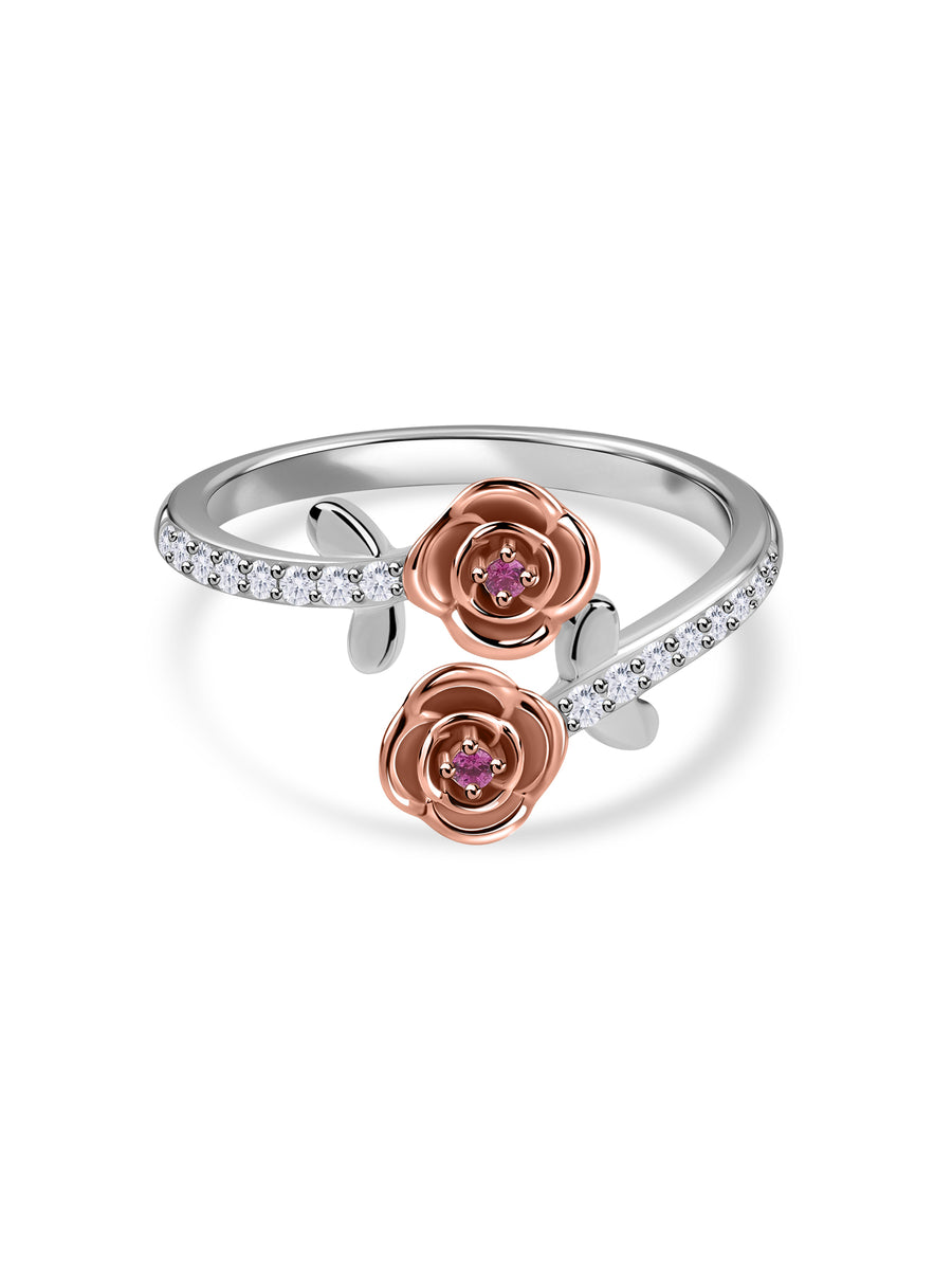 Forever Bloom Rose Silver Ring For Valentine Day