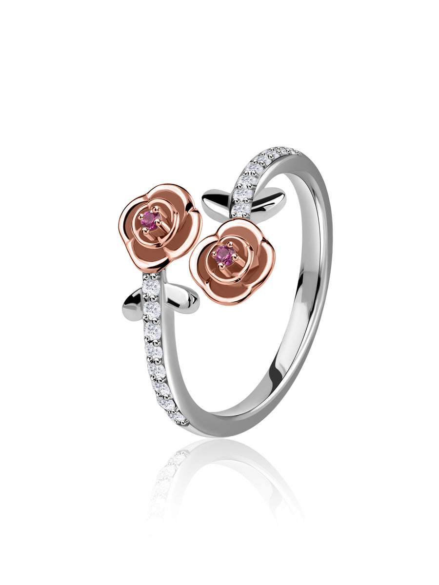 Forever Bloom Rose Silver Ring For Valentine Day