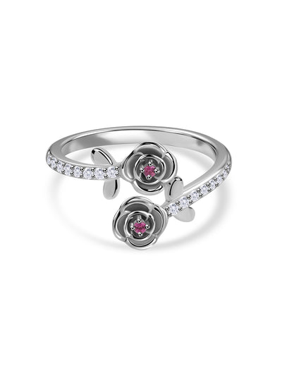 Forever Bloom Silver Ring For Valentine Day