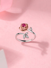 Petal Promise Rose Silver Ring For Valentine Day