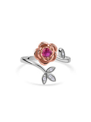 Petal Promise Rose Silver Ring For Valentine Day
