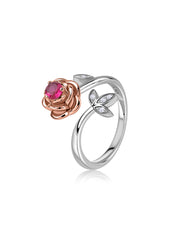 Petal Promise Rose Silver Ring For Valentine Day