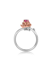 Petal Promise Rose Silver Ring For Valentine Day