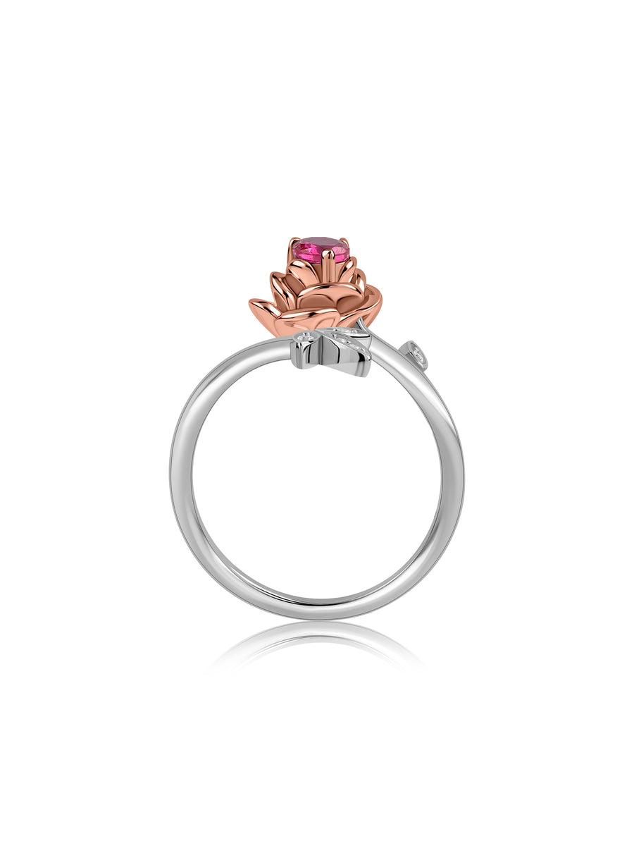 Petal Promise Rose Silver Ring For Valentine Day