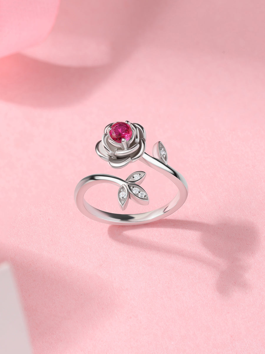 Petal Promise Silver Ring For Valentine Day
